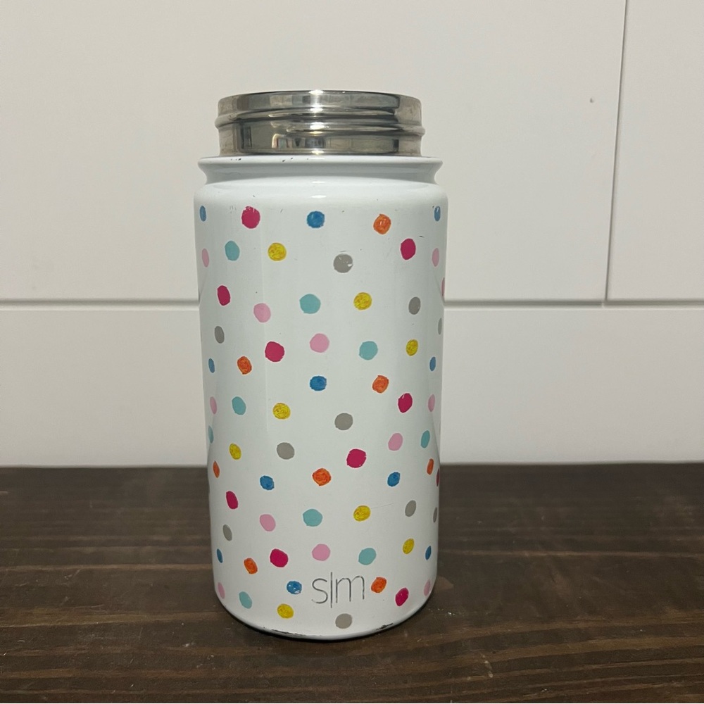 Simple Modern Polka Play Print Kids Water Bottle with No Lid.